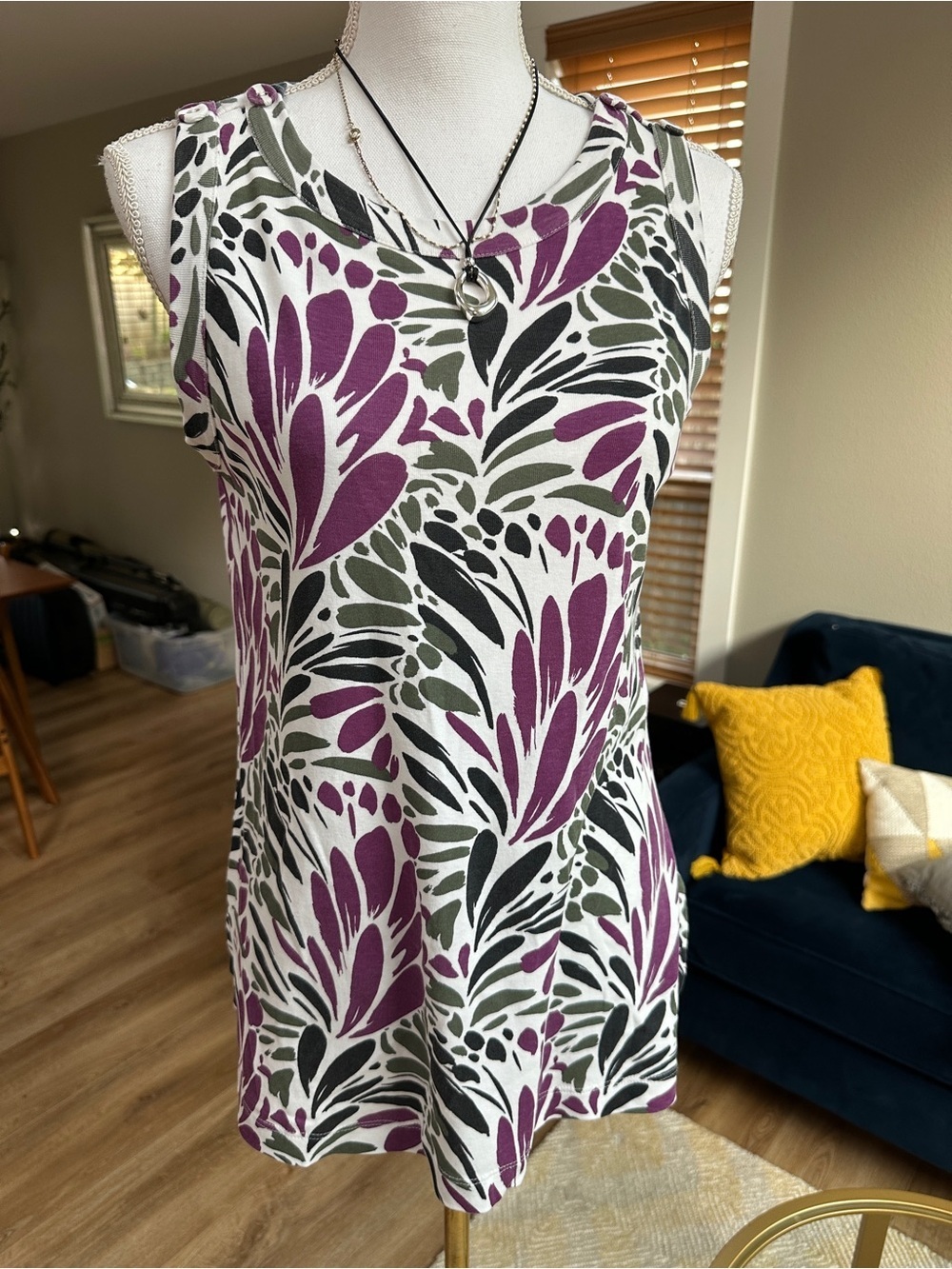 Chicos abstract floral tunic tank